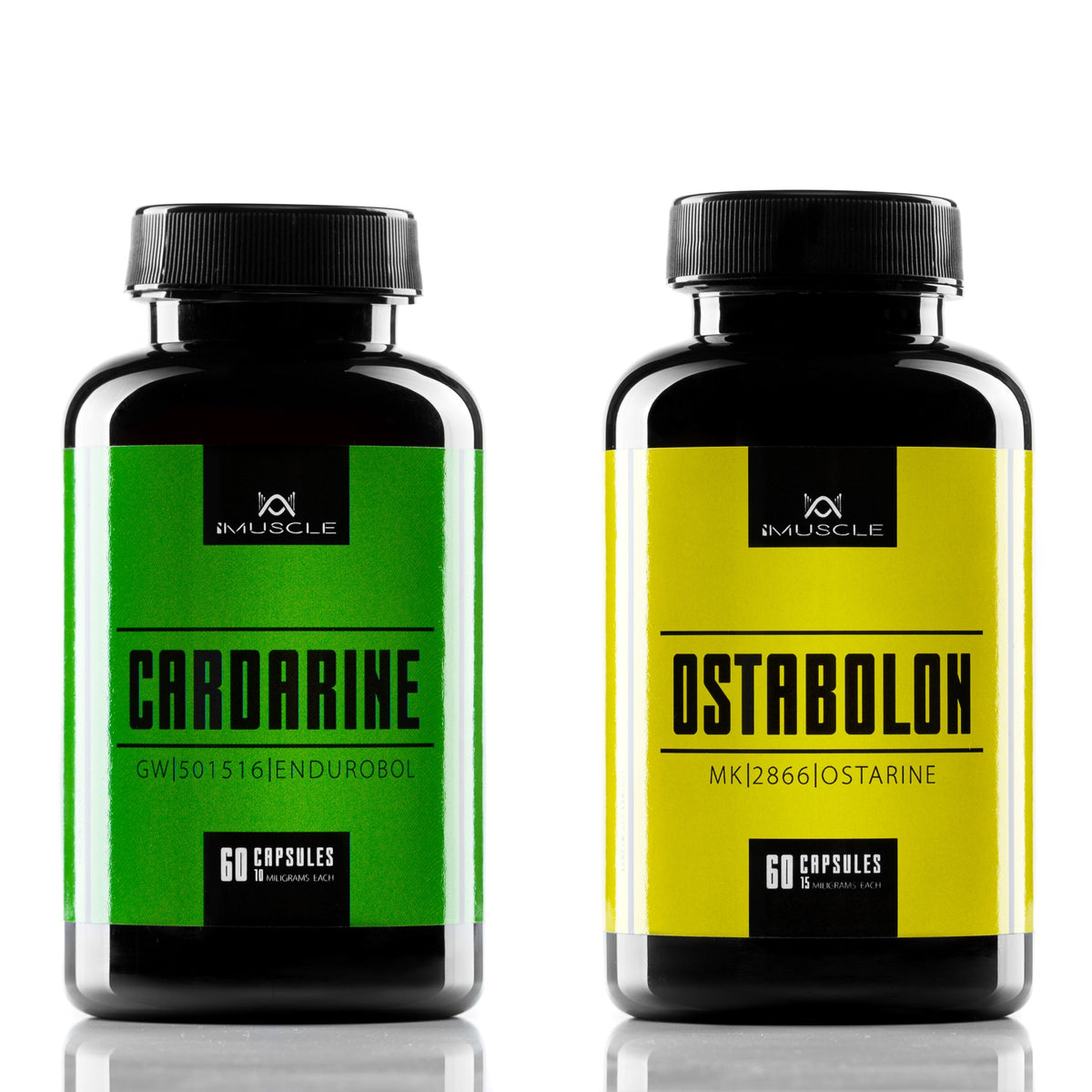 iMuscle Cardarine and Ostabolon (Ostarine MK-2866) bottles side by side
