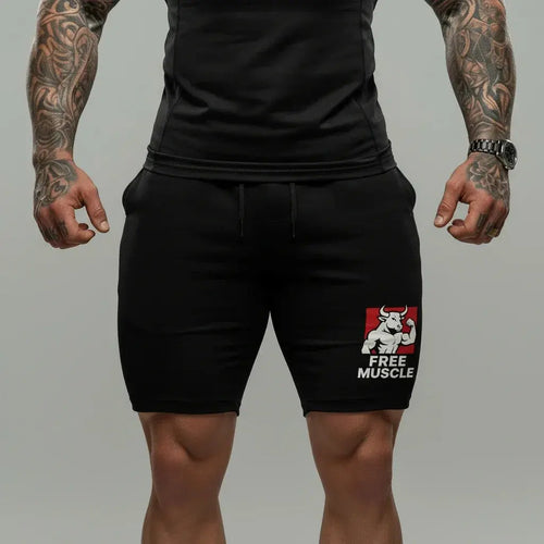 Pantaloni scurți de antrenament Free Muscle, negri