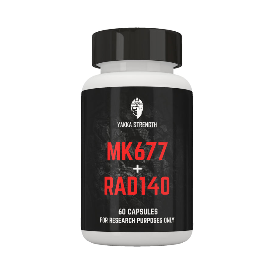 Yakka Strength MK-677 + RAD-140, fotografie de produs pe fundal alb